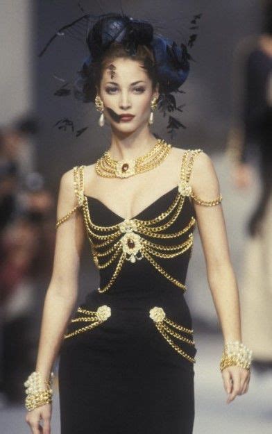 chanel black dress with gold chains|Chanel chain dress leopardprint.